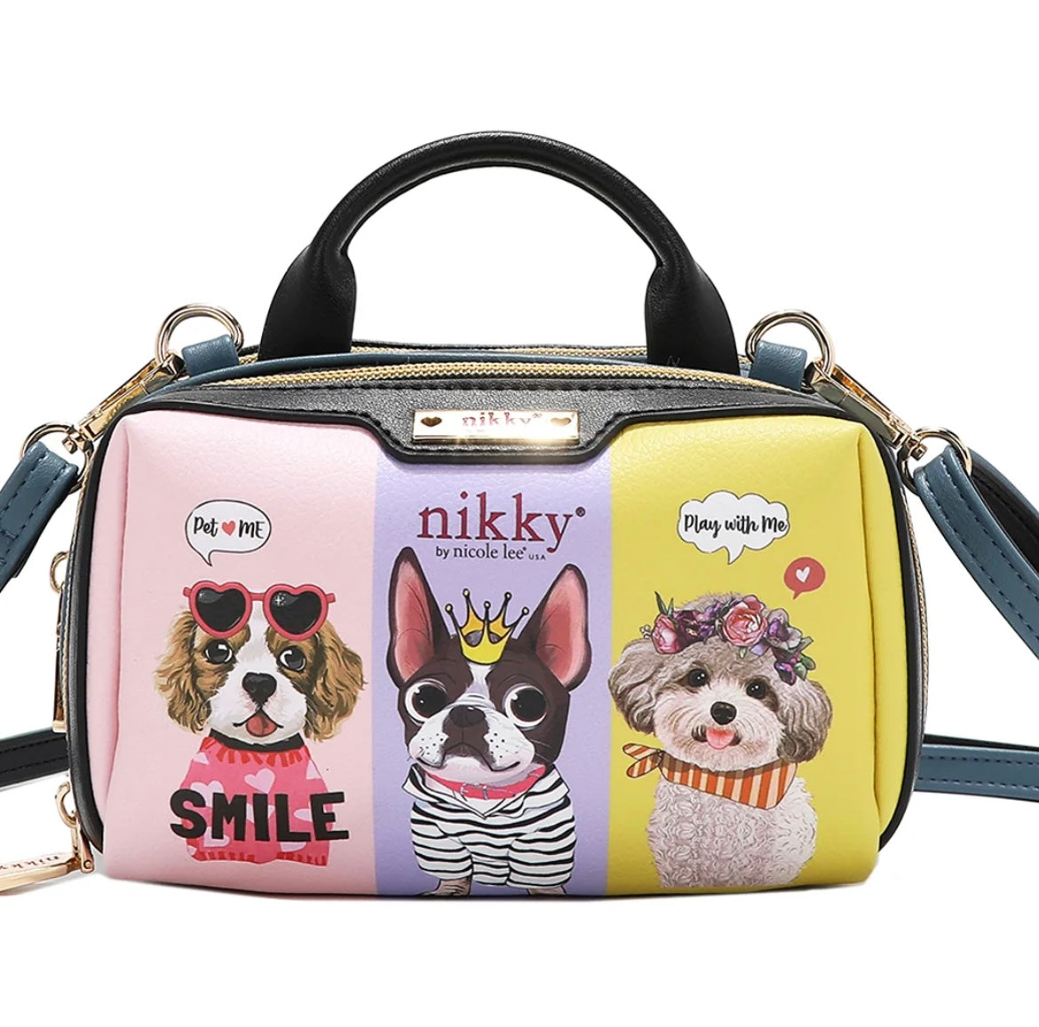Nk22535 MINI BOSTON DOUBLE ZIP CROSSBODY