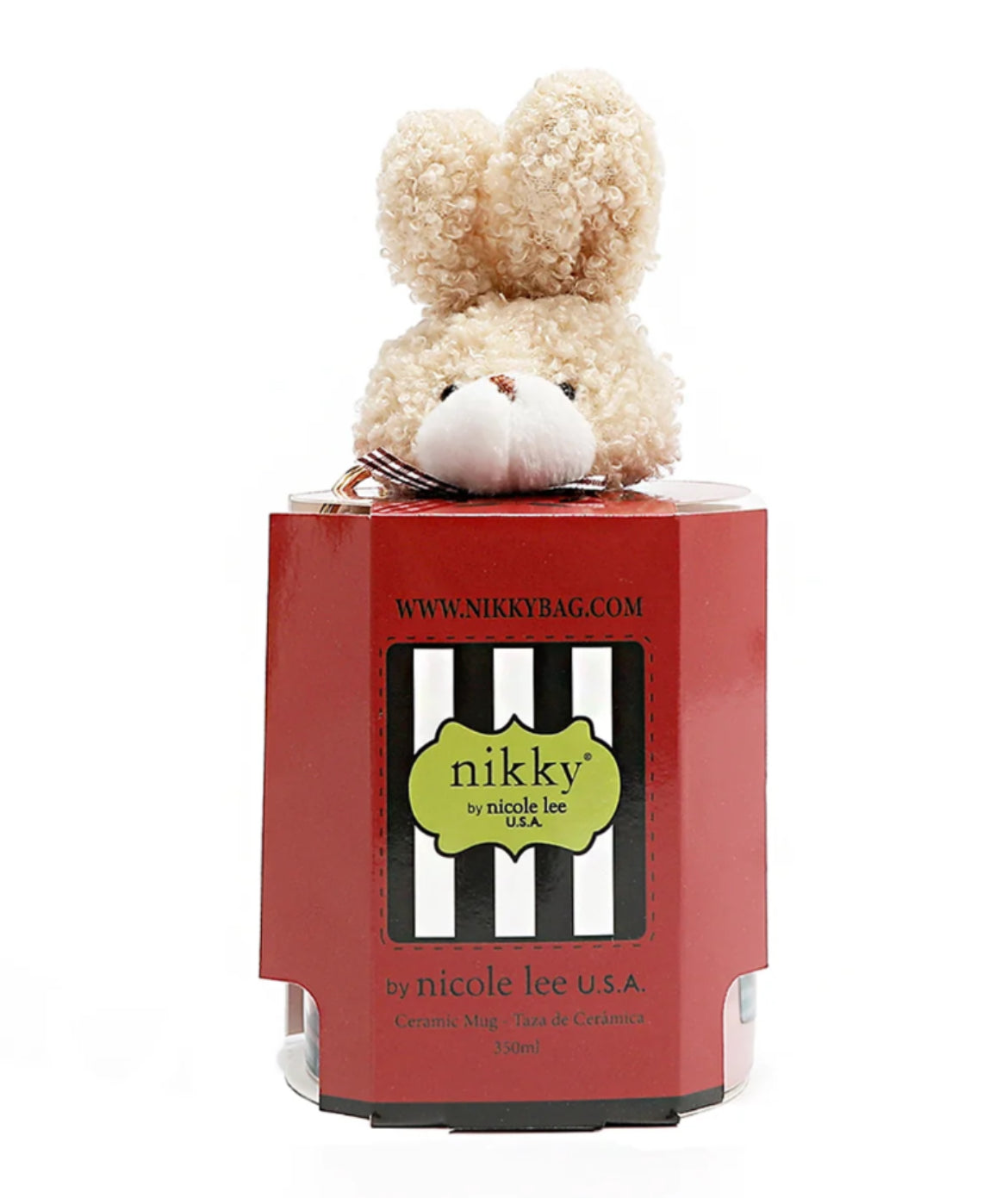 NIKKY CERAMIC MUG WITH BUNNY KEYCHAIN