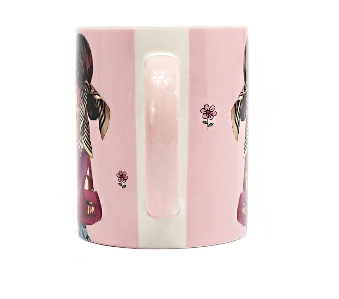 NIKKY CERAMIC MUG WITH BUNNY KEYCHAIN