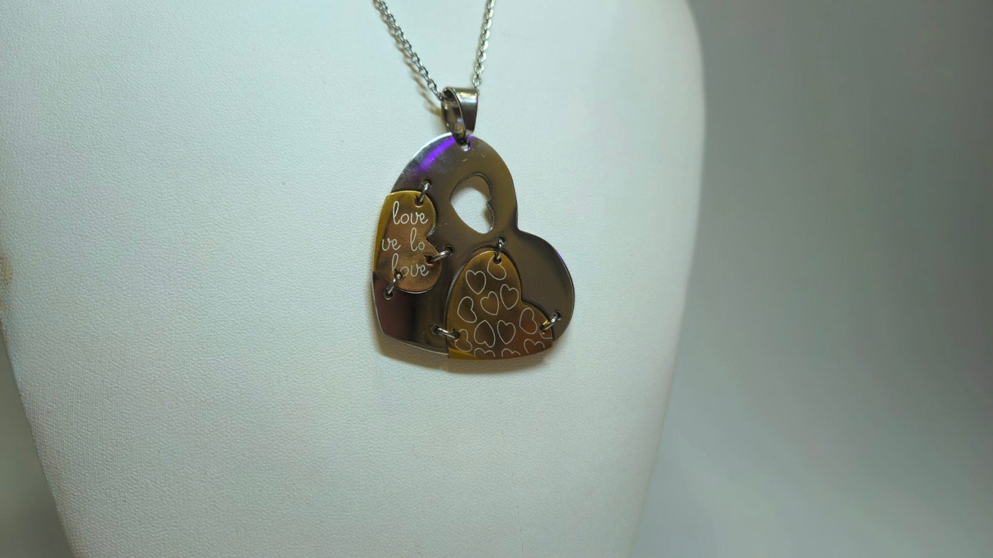 Κολιέ ατσάλινη καρδιά δύο χρωμάτων!